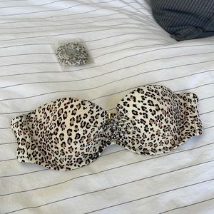Victoria’s Secret Leopard/Cheetah Print Bikini Push Up Swim Top 32B